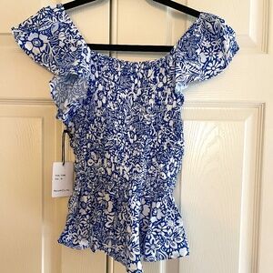 (NWT) Blue Floral Shirt